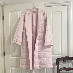 Women’s Quilted Long Robe - Light Pink